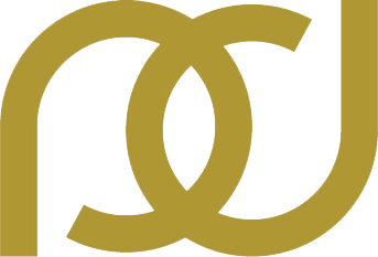 The perfect dose golden initial logo
